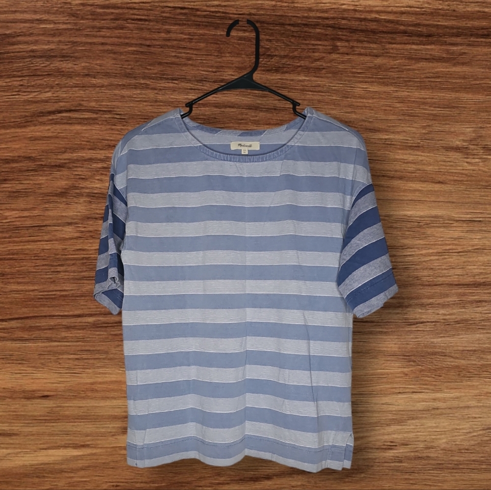 Madewell-Womens-Xsmall-Blue Striped‎ T-Shirt